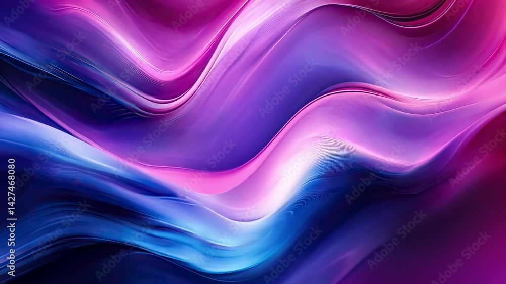Vibrant abstract waves in pink and blue create dynamic, fluid visual experience with smooth gradients, evoking energy and tranquility in captivating aesthetic. Vibrant abstract waves in pink and blue create dynamic, fluid visual experience with smooth gradients, evoking energy and tranquility in captivating aesthetic.
