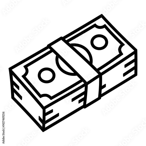 돈 뭉치 지폐 아이콘