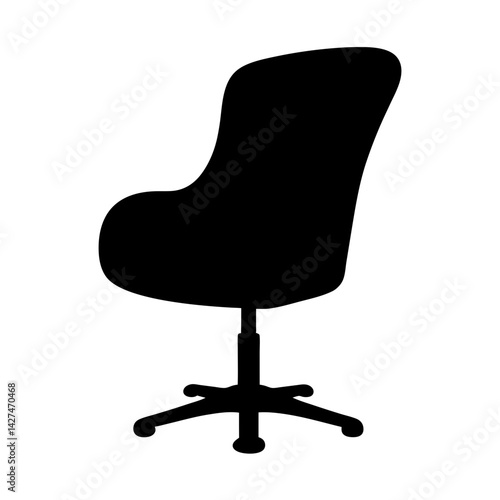 Silhouette of ergonomic office chair offering adjustable features for comfortable seating