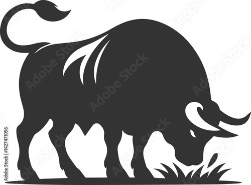 Angus cattle grazing silhouette