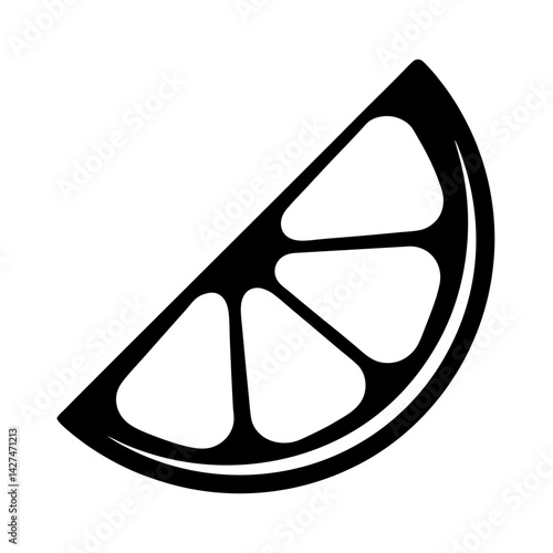 Silhouette of a Juicy Citrus Wedge, Simple Graphic Icon Design Element