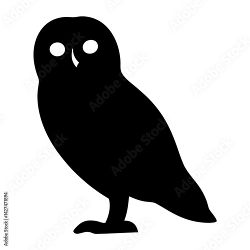 A black silhouette of an owl, symbol of wisdom and nocturnal hunter