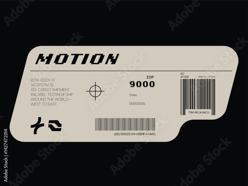 Label pack design. Vector graphic asset for streetwear design. Retro futuristic element in Y2K for apparel, clothing and poster design