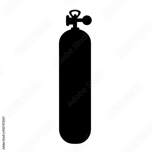 Silhouette of an oxygen tank used for scuba diving or other purposes