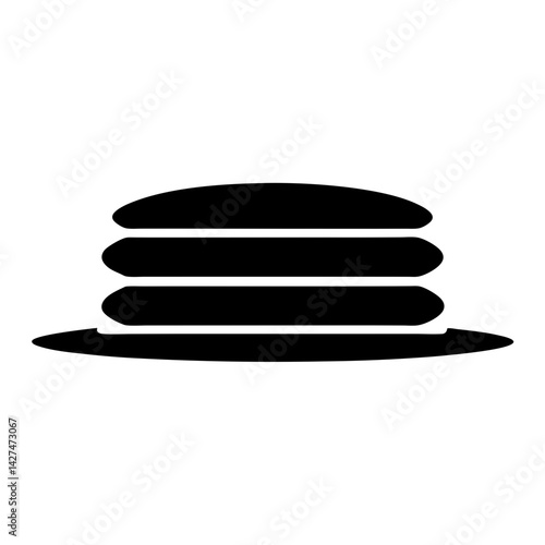 Minimalist pancake stack with syrup or butter icon illustration design
