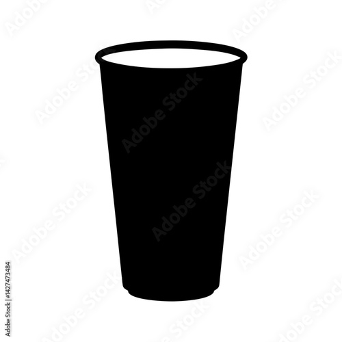 Simple Black and White Silhouette of a Generic Drinking Cup Design