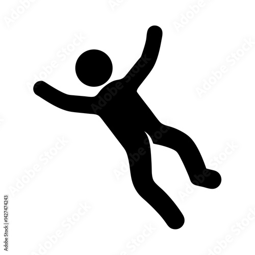 A Flat Icon Depicting a Human Figure in a Distressed Position