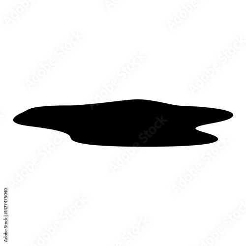 Isolated black puddle of liquid spilled on a white surface vector image