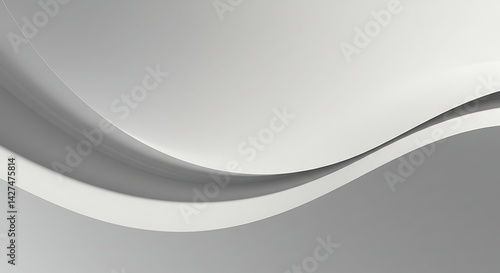 Wallpaper Mural Gentle, flowing white curves create a minimalist and elegant abstract design with subtle shadows suggesting depth and movement. Torontodigital.ca