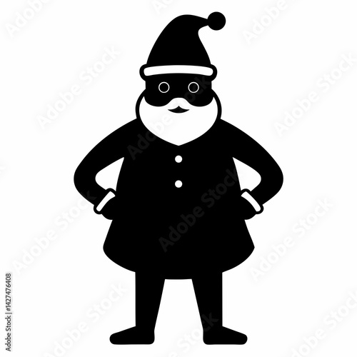 Black Silhouette Santa Claus