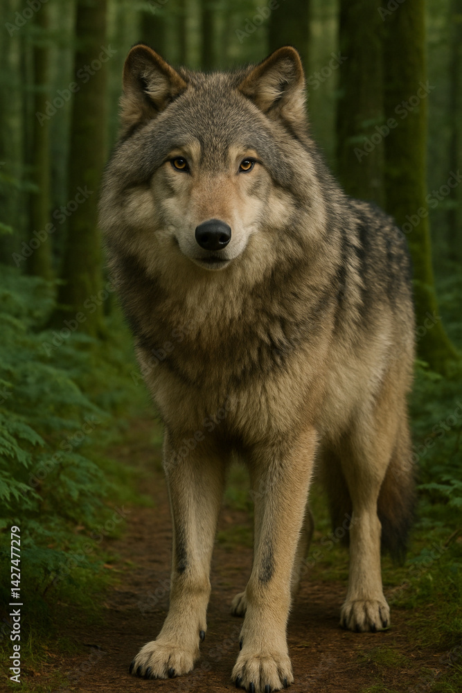 Fototapeta premium wolf in the forest