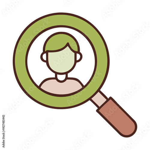 avatar with magnifying glass icon