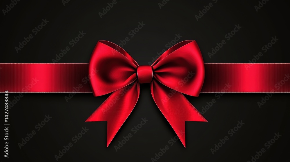 Christmas Celebration: Ribbon Bow and Greeting Card Note for Festive Greetings Christmas Celebration: Ribbon Bow and Greeting Card Note for Festive Greetings
