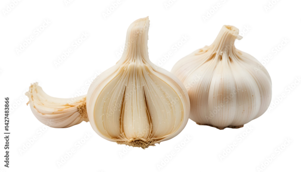 Obraz premium Garlic bulbs and cloves studio photo