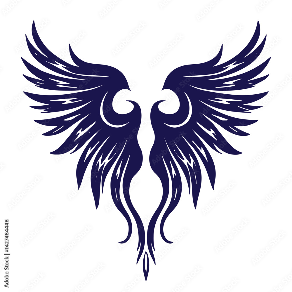 Fototapeta premium wings tribal tatto vector design