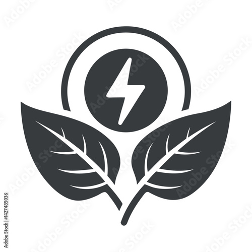 green leaf with icon