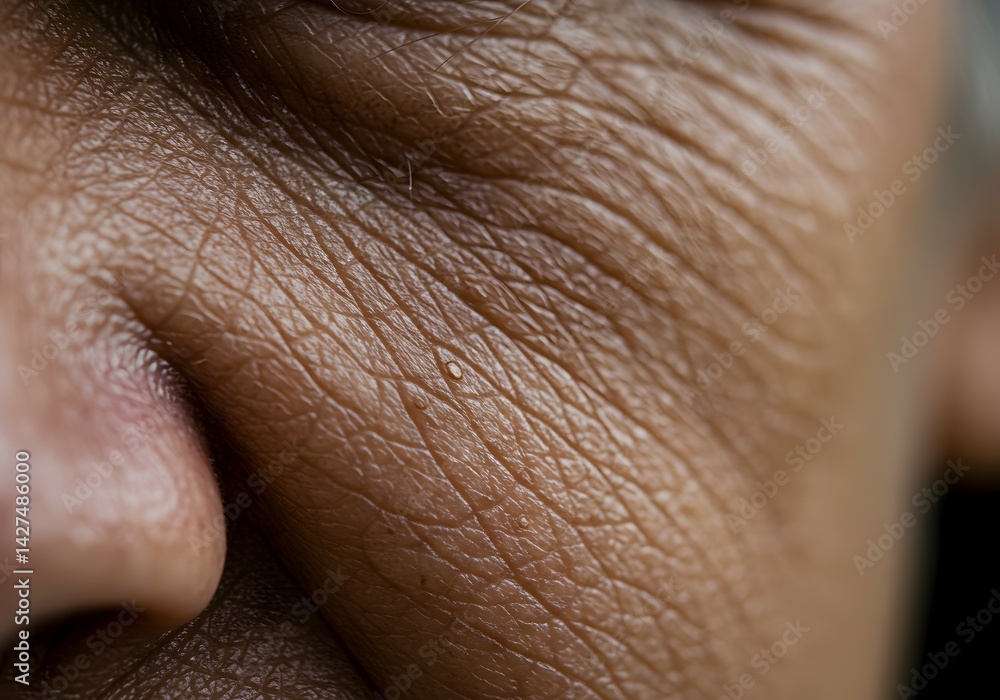 Fototapeta premium Close-up of Wrinkled Skin Texture Aging and Beauty