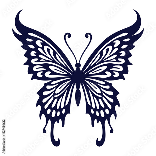 butterfly tribal tatto vector design