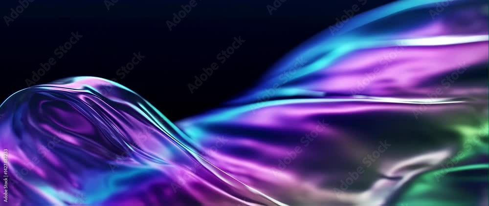 Anamorphic video of Background design with iridescent wave, Abstract animation Anamorphic video of Background design with iridescent wave, Abstract animation