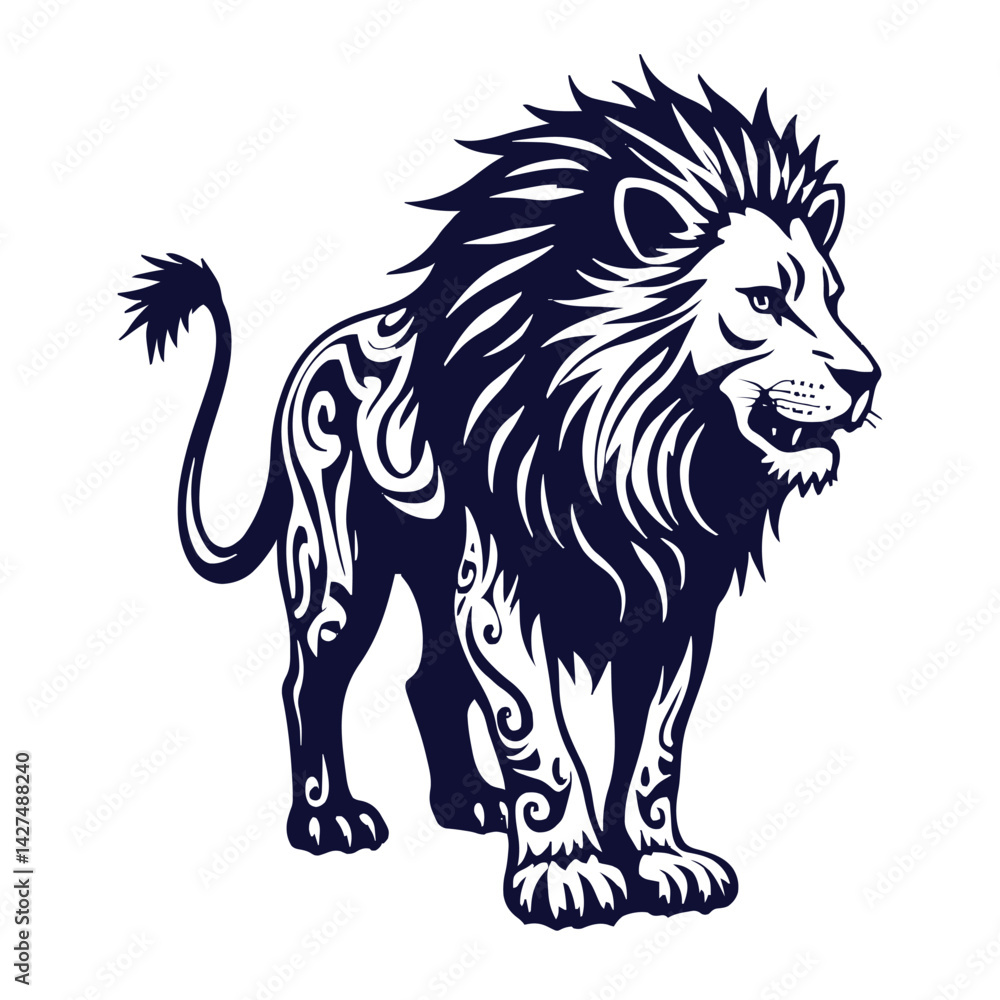 Fototapeta premium lion tribal tatto vector design