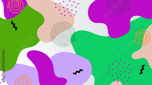 Digital illustration of colorful abstract shapes suitable for graphic design projects, backgrounds, website visuals, and social media content.