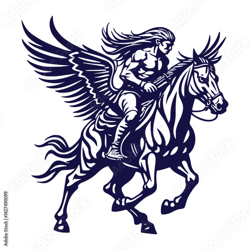 Wallpaper Mural horse rider tribal tatto vector design Torontodigital.ca