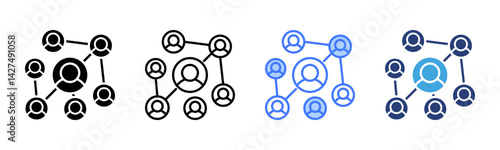 Networking icon sheet multiple style collection