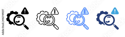 Risk icon sheet multiple style collection