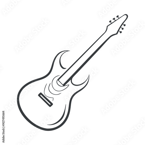 electric guitar black outline icon