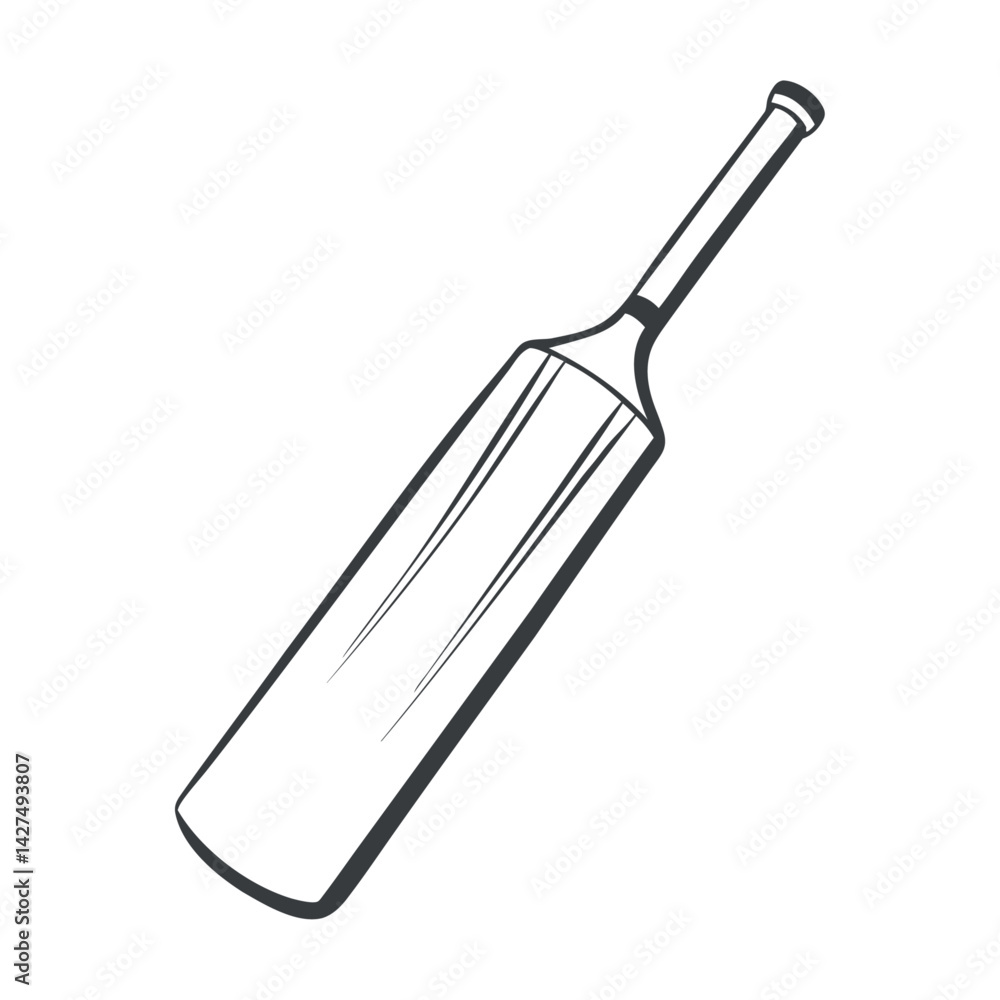 Obraz premium a black outline cricket bat icon