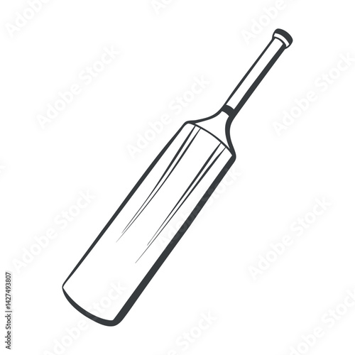 a black outline cricket bat icon