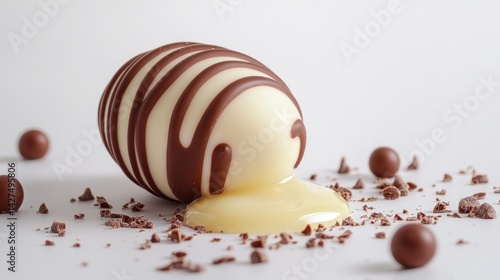 Festive, melt-in-your-mouth chocolate egg drizzled with creamy filling