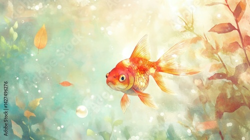 there are many goldfish swimming in the water with a lot of fish, floating goldfish