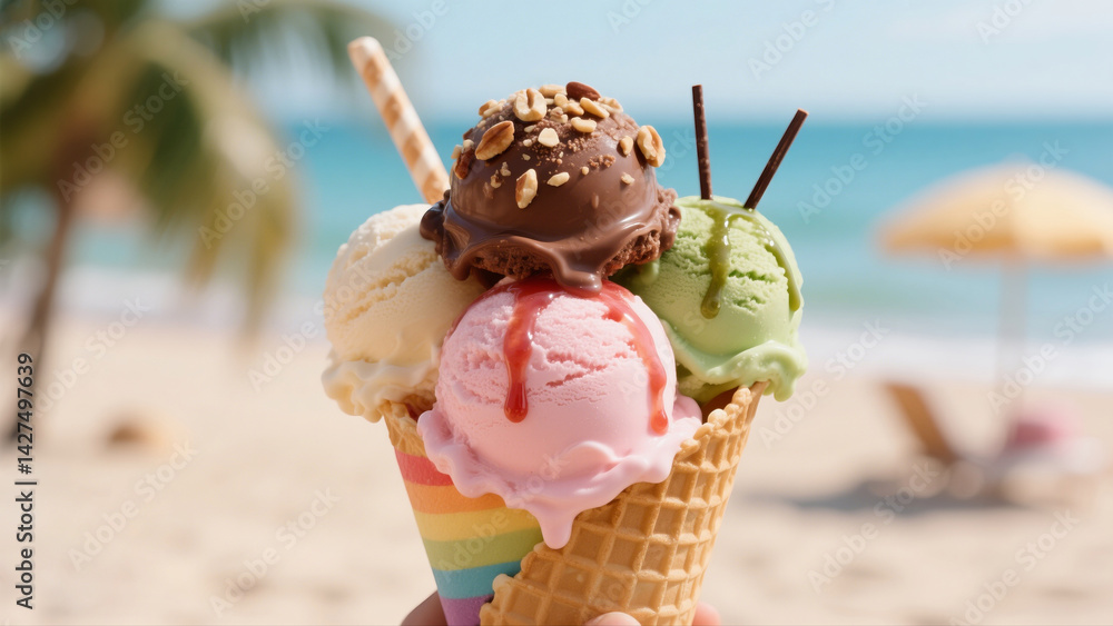 Refreshing and tasty ice cream for summer