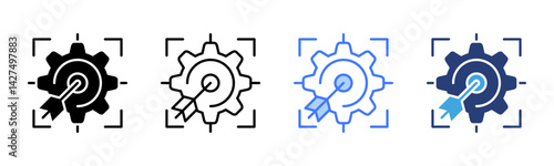 Goal Setting icon sheet multiple style collection