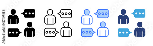 Communication icon sheet multiple style collection