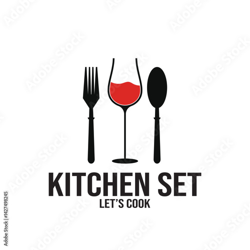 fork and spoon kithcen set icon vector illustration template design