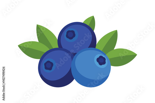 Fresh Bilberry vector on white background