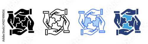Collaboration icon sheet multiple style collection