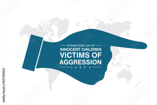 A symbolic illustration commemorating the Day for Children Victims of Aggression, observed on June 4, highlighting the global effort to protect children affected by violence and conflict.

