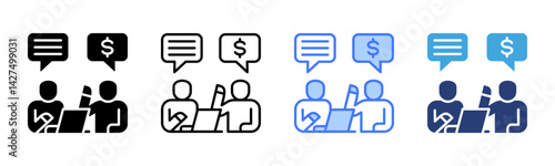 Negotiation icon sheet multiple style collection