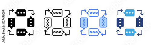 Feedback Loop icon sheet multiple style collection
