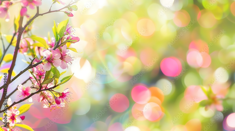 Fototapeta premium Spring Bank Holiday Festive Background: Igniting the Fiery Joy and Endless Vitality of Spring Bank Holiday with Colorful Festive Elements