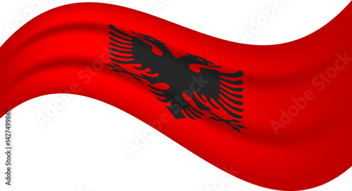 Albania wavy flag, waving flag vector illustration.eps