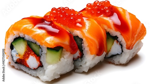 Wallpaper Mural Delicious sushi rolls japanese restaurant food photography bright background close-up culinary delight Torontodigital.ca