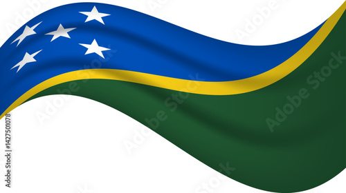 Solomon Islands wavy flag, waving flag vector illustration