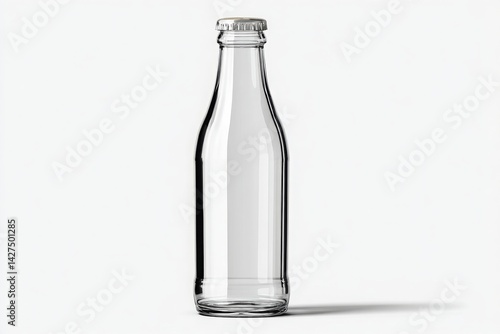 Wallpaper Mural Clear Glass Bottle with Metal Cap on White Background Torontodigital.ca