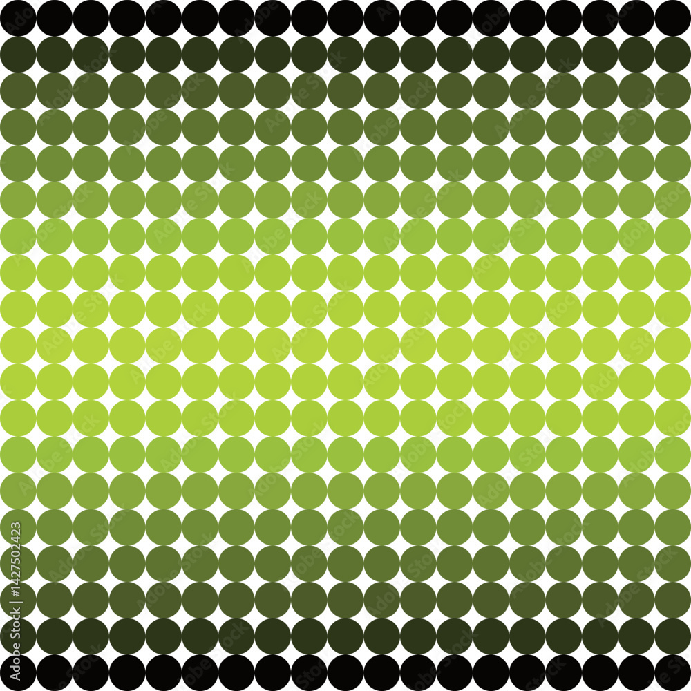 Naklejka premium Simple texture round tile gradient background material neon lime green / シンプルなテクスチャー丸型タイル グラデーション 背景素材 ネオン 黄緑