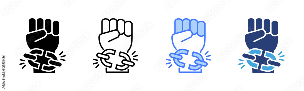 Fototapeta premium Freedom icon sheet multiple style collection