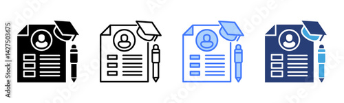 Curriculum icon sheet multiple style collection